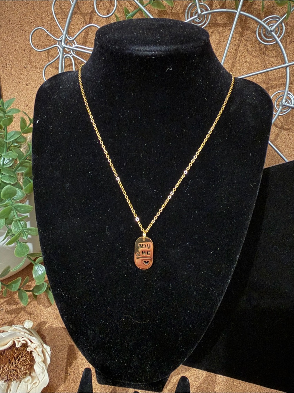 Plunder Gold Tone 'You + Me' Pendant Necklace